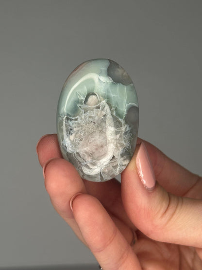Flower Agate Palmstones - YOU PICK! | Natural Polished Crystal | Soft Floral Patterns | Perfect for Meditation, Healing & Carrying On-the-Go