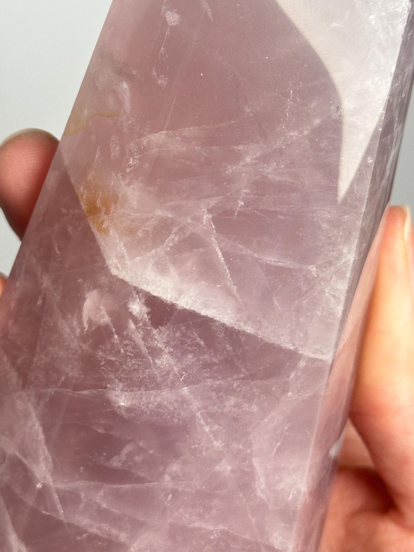 Mauve Rose Quartz Tower | Natural Pink Crystal Point | Polished Standing Rose Quartz for Decor, Energy Work & Crystal Collectors