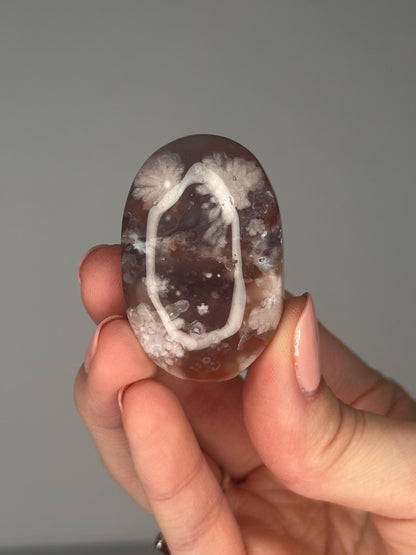 Flower Agate Palmstones - YOU PICK! | Natural Polished Crystal | Soft Floral Patterns | Perfect for Meditation, Healing & Carrying On-the-Go