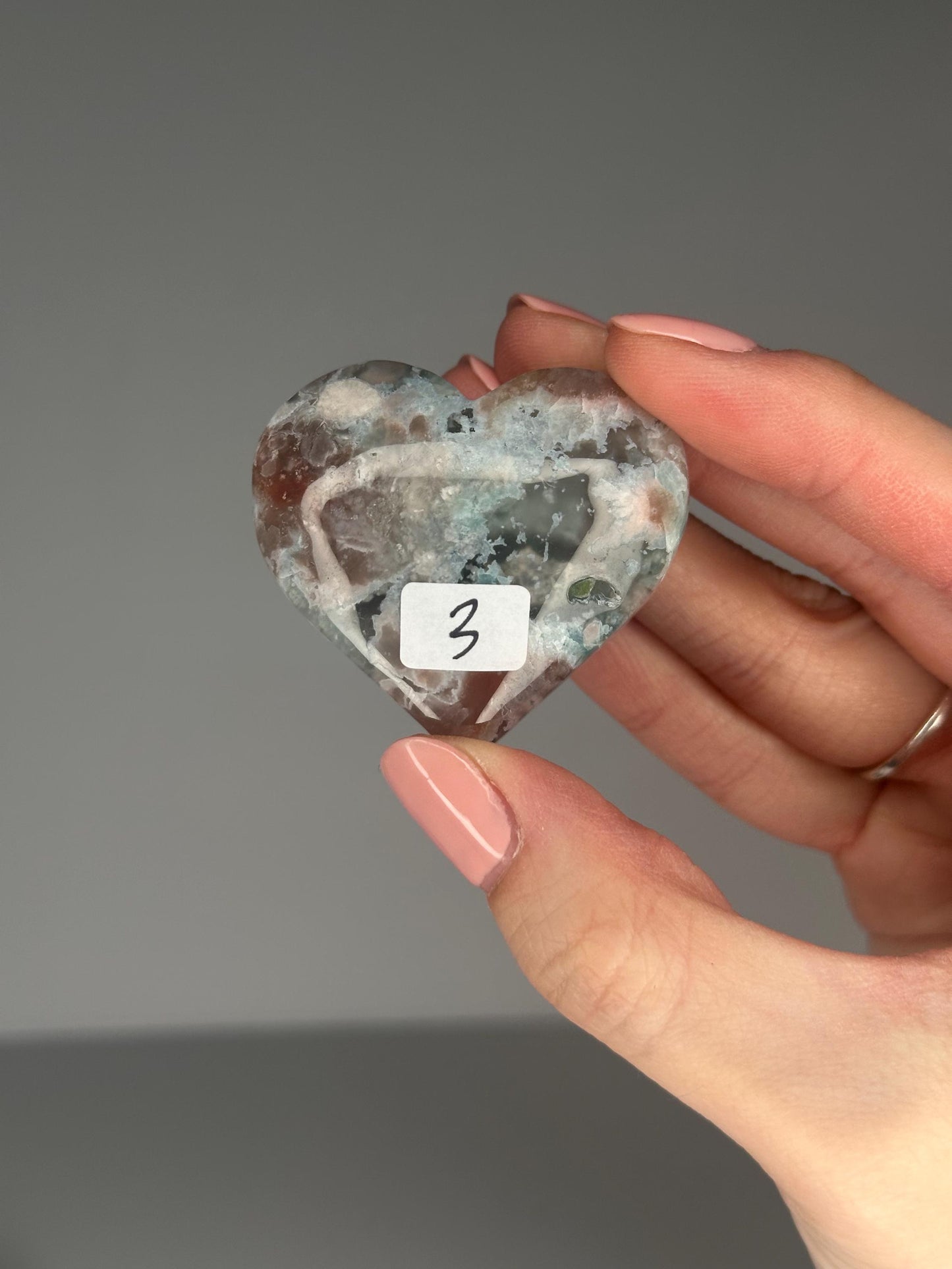 Flower Agate Hearts - YOU PICK! | Natural Polished Crystal | Soft Floral Patterns | Perfect for Meditation, Healing & Carrying On-the-Go