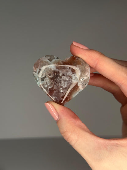 Flower Agate Hearts - YOU PICK! | Natural Polished Crystal | Soft Floral Patterns | Perfect for Meditation, Healing & Carrying On-the-Go