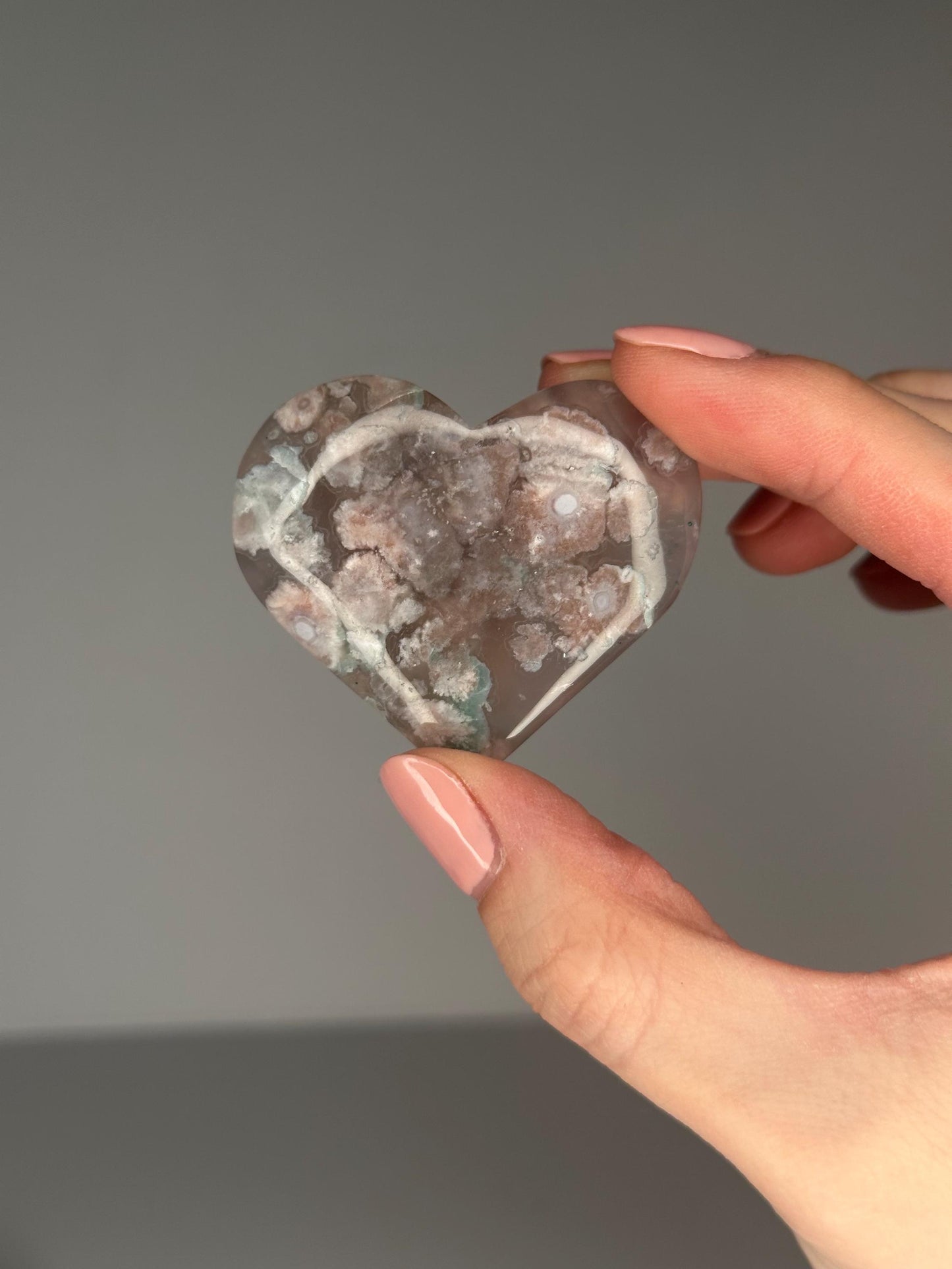 Flower Agate Hearts - YOU PICK! | Natural Polished Crystal | Soft Floral Patterns | Perfect for Meditation, Healing & Carrying On-the-Go