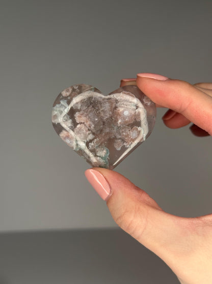 Flower Agate Hearts - YOU PICK! | Natural Polished Crystal | Soft Floral Patterns | Perfect for Meditation, Healing & Carrying On-the-Go