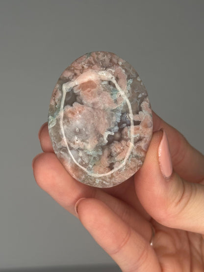 Flower Agate Palmstones - YOU PICK! | Natural Polished Crystal | Soft Floral Patterns | Perfect for Meditation, Healing & Carrying On-the-Go
