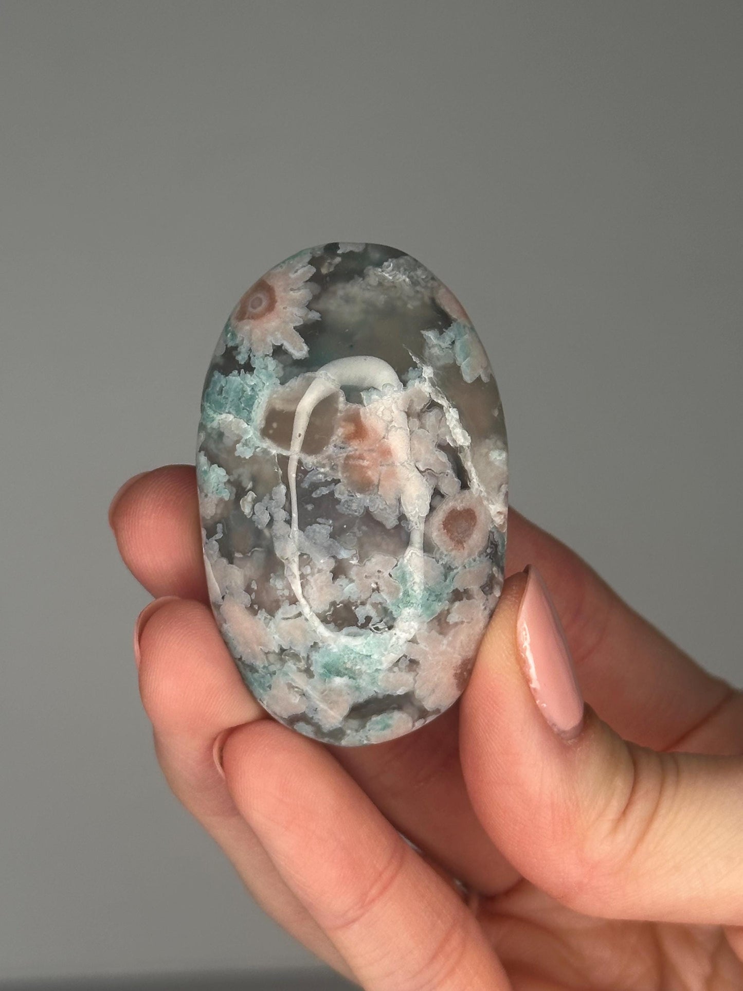 Flower Agate Palmstones - YOU PICK! | Natural Polished Crystal | Soft Floral Patterns | Perfect for Meditation, Healing & Carrying On-the-Go