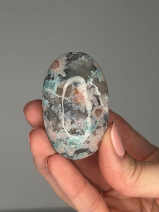 Flower Agate Palmstones - YOU PICK! | Natural Polished Crystal | Soft Floral Patterns | Perfect for Meditation, Healing & Carrying On-the-Go