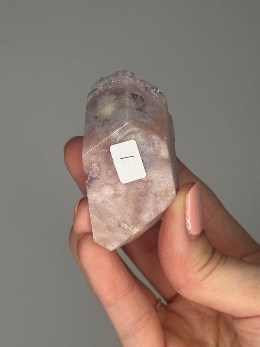 Pink Amethyst Flower Agate Freeform | Natural Crystal Sculpture | Decorative Mineral Display Piece for Home Decor Accent