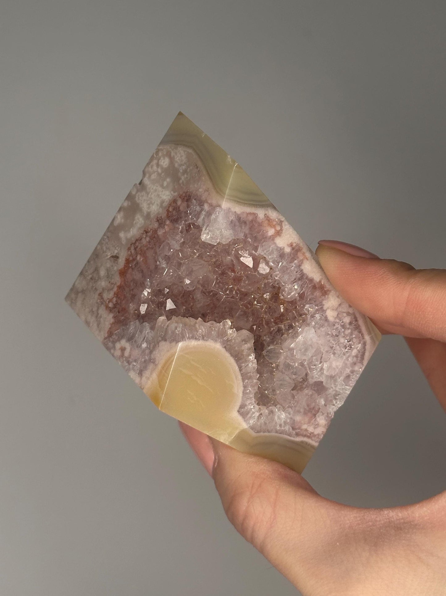 Pink Amethyst Flower Agate Freeform | Natural Crystal Sculpture | Decorative Mineral Display Piece for Home Decor Accent