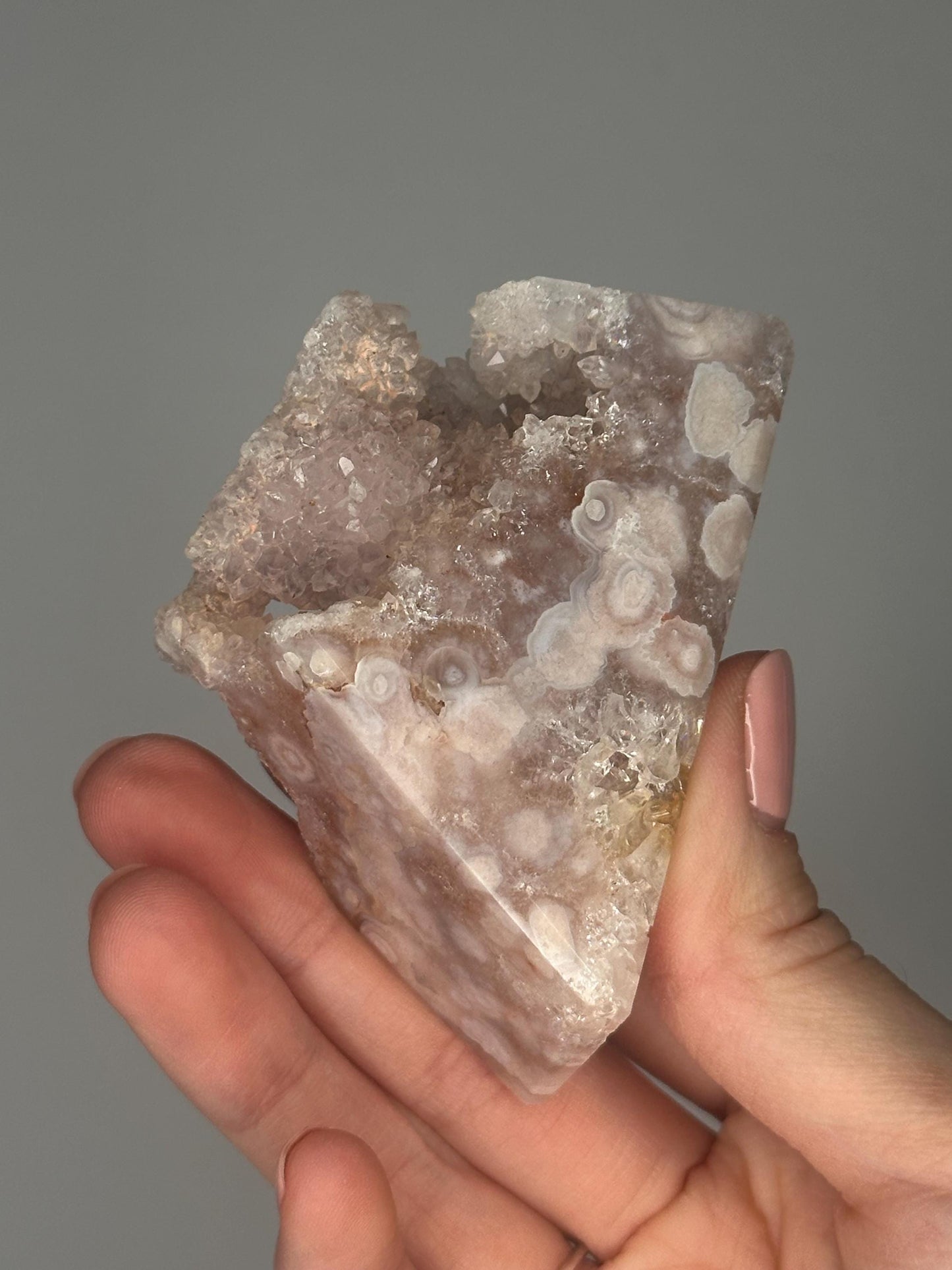 Pink Amethyst Flower Agate Freeform | Natural Crystal Sculpture | Decorative Mineral Display Piece for Home Decor Accent