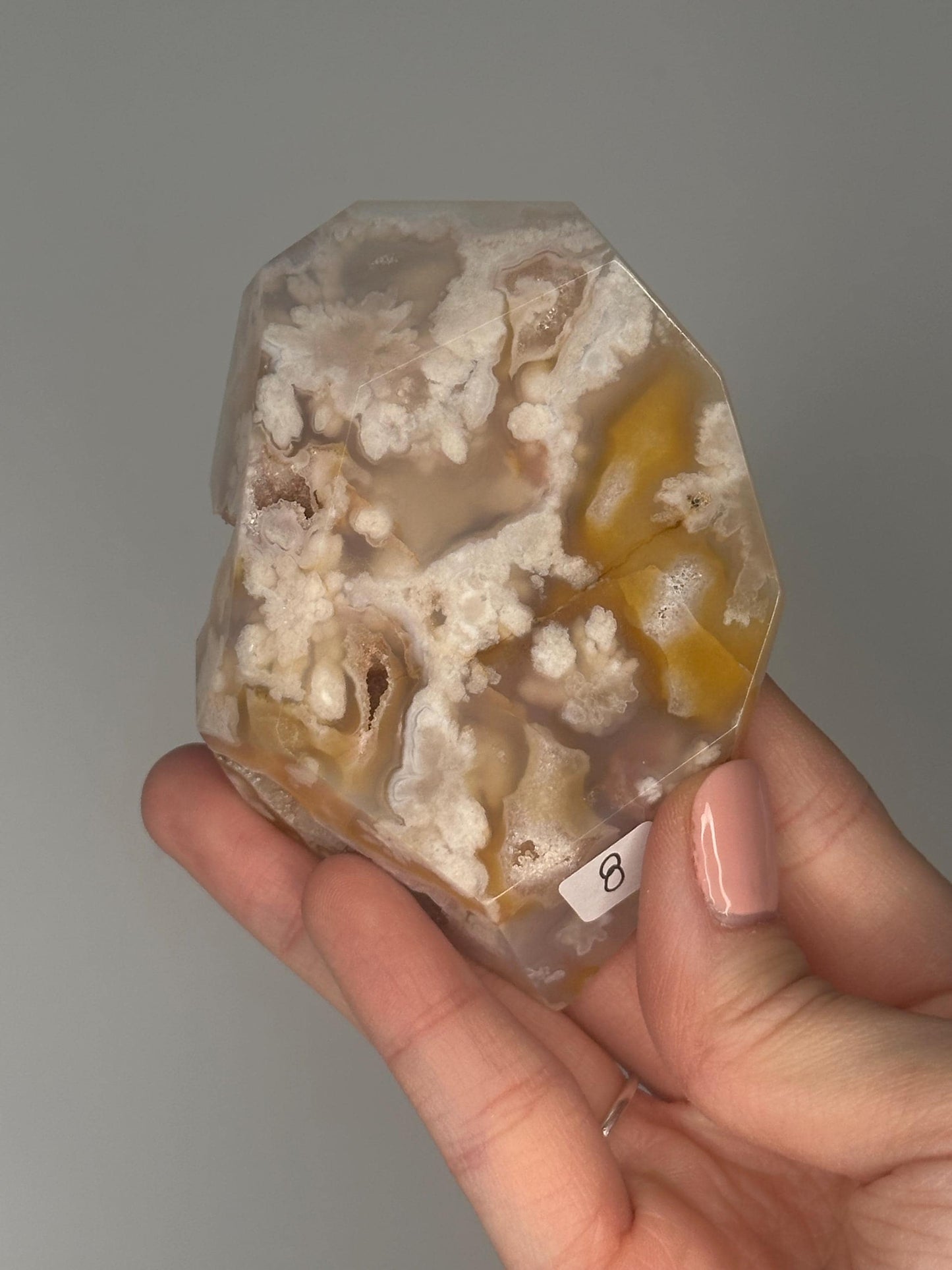 Flower Agate Freeform | Natural Pink Agate Crystal Display Piece | Polished Floral Pattern Mineral Specimen for Collectors & Decor