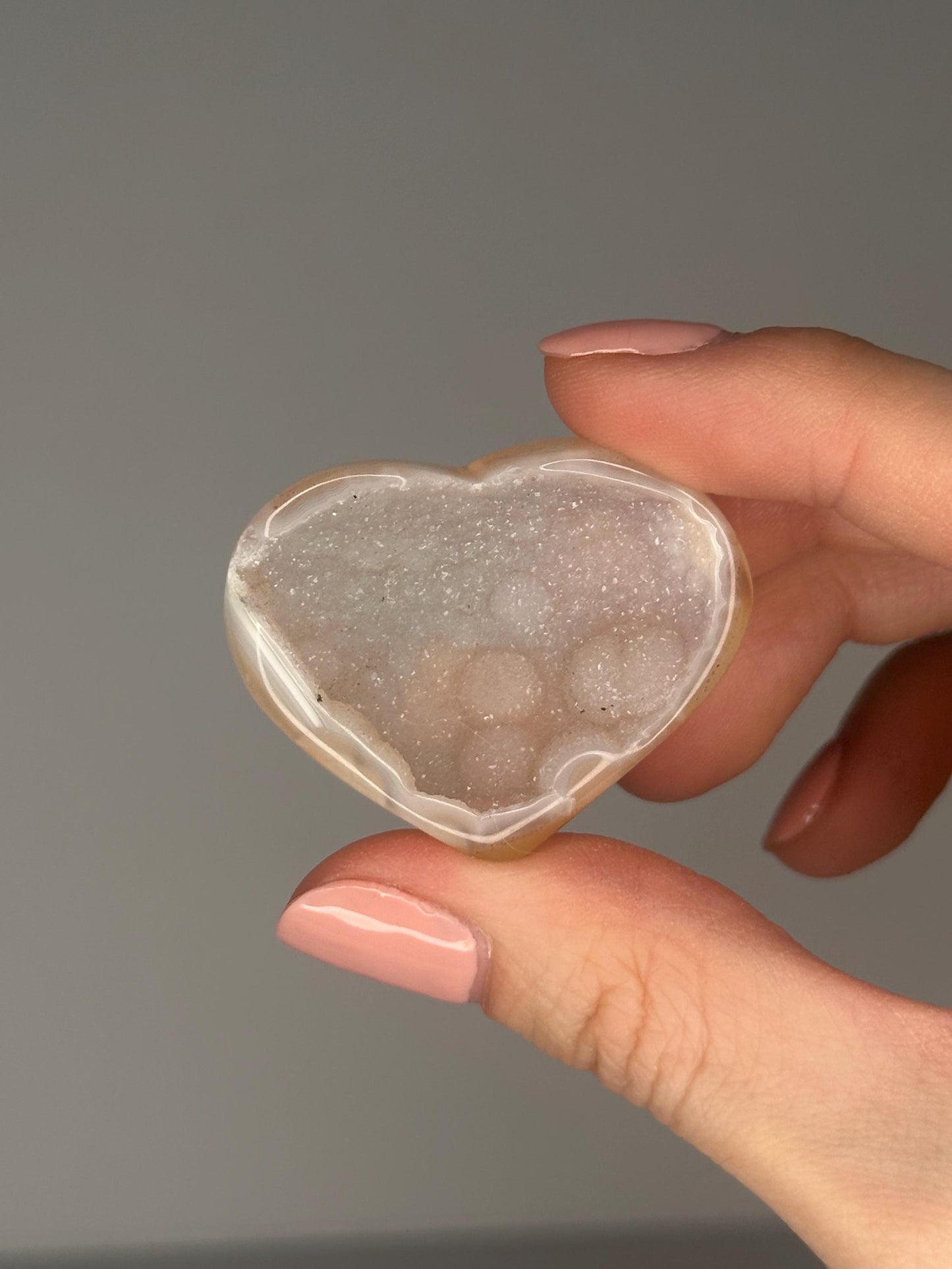 Druzy Agate Mini Heart - YOU PICK! | Natural Sparkling Agate Crystal Carving | Small Polished Heart Display Stone for Collectors & Decor