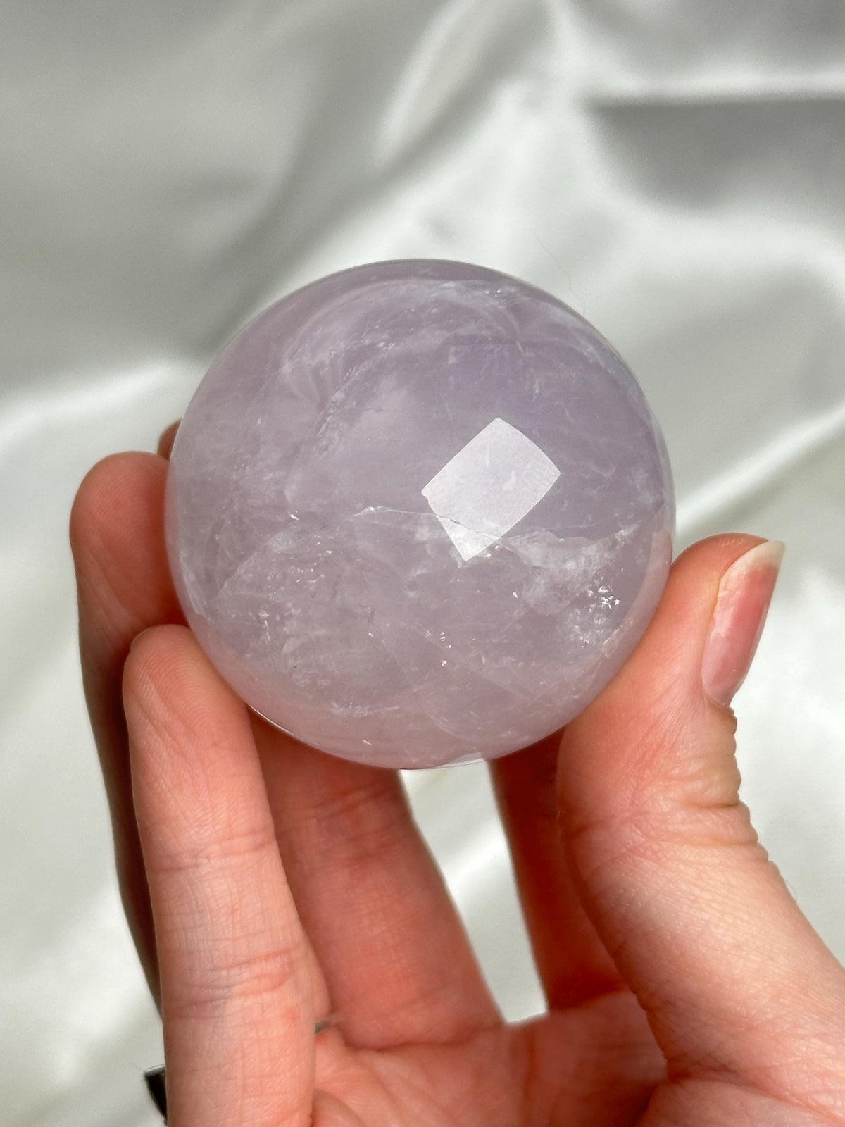 Periwinkle Rose Quartz Sphere | Natural Lavender Blue Pink Quartz Crystal Ball | Pastel Gemstone Decor, Collector Piece & Gift Idea