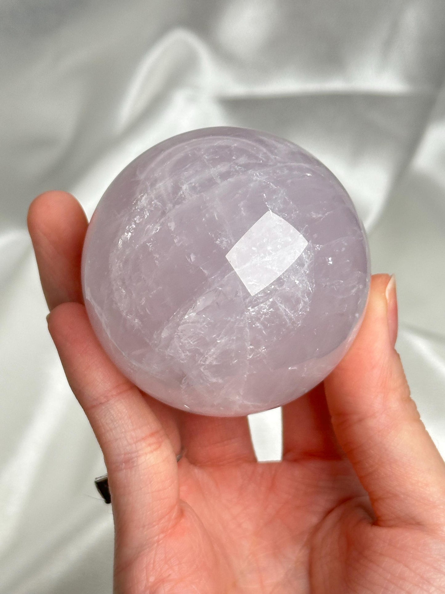 Periwinkle Rose Quartz Sphere | Natural Lavender Blue Pink Quartz Crystal Ball | Pastel Gemstone Decor, Collector Piece & Gift Idea
