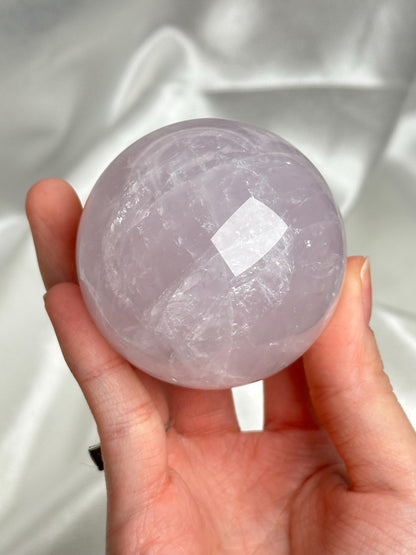 Periwinkle Rose Quartz Sphere | Natural Lavender Blue Pink Quartz Crystal Ball | Pastel Gemstone Decor, Collector Piece & Gift Idea