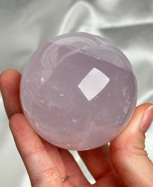 Periwinkle Rose Quartz Sphere | Natural Lavender Blue Pink Quartz Crystal Ball | Pastel Gemstone Decor, Collector Piece & Gift Idea
