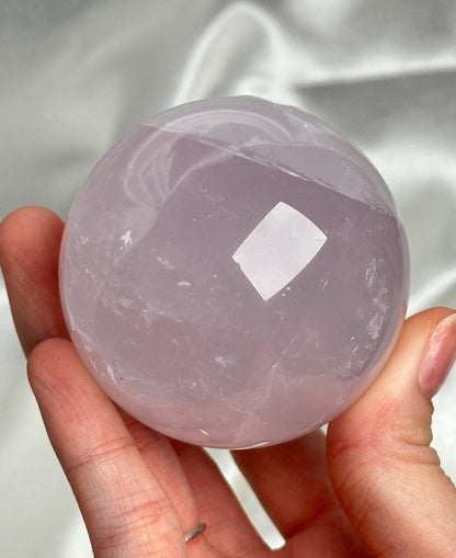 Periwinkle Rose Quartz Sphere | Natural Lavender Blue Pink Quartz Crystal Ball | Pastel Gemstone Decor, Collector Piece & Gift Idea
