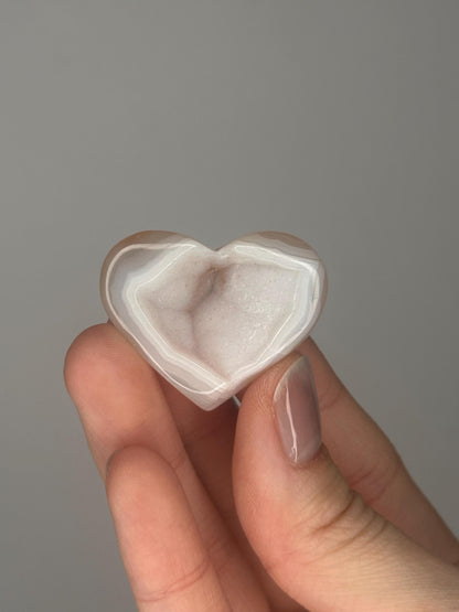 Druzy Agate Mini Hearts - YOU PICK! | Natural Sparkling Agate Crystal Carving | Small Polished Heart Display Stone for Collectors & Decor