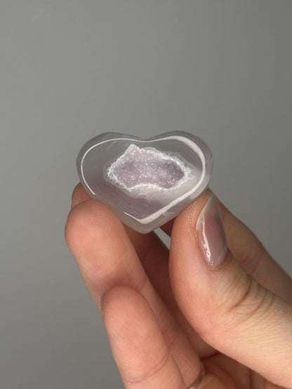 Druzy Agate Mini Hearts - YOU PICK! | Natural Sparkling Agate Crystal Carving | Small Polished Heart Display Stone for Collectors & Decor