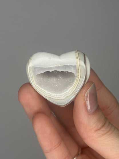Druzy Agate Mini Hearts - YOU PICK! | Natural Sparkling Agate Crystal Carving | Small Polished Heart Display Stone for Collectors & Decor