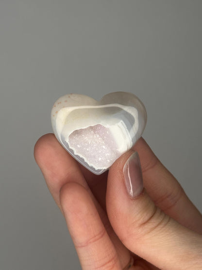 Druzy Agate Mini Hearts - YOU PICK! | Natural Sparkling Agate Crystal Carving | Small Polished Heart Display Stone for Collectors & Decor