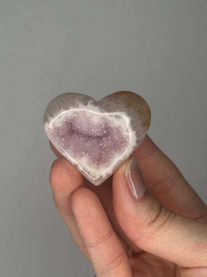 Druzy Agate Mini Hearts - YOU PICK! | Natural Sparkling Agate Crystal Carving | Small Polished Heart Display Stone for Collectors & Decor