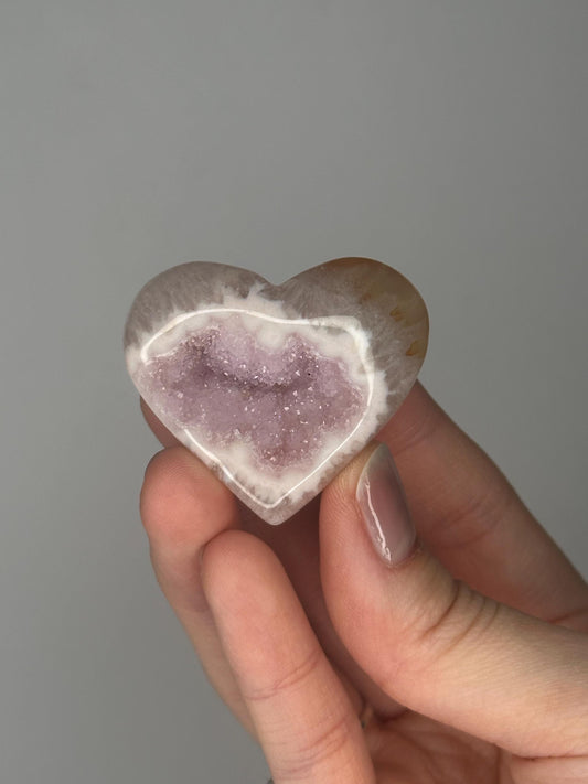 Druzy Agate Mini Hearts - YOU PICK! | Natural Sparkling Agate Crystal Carving | Small Polished Heart Display Stone for Collectors & Decor