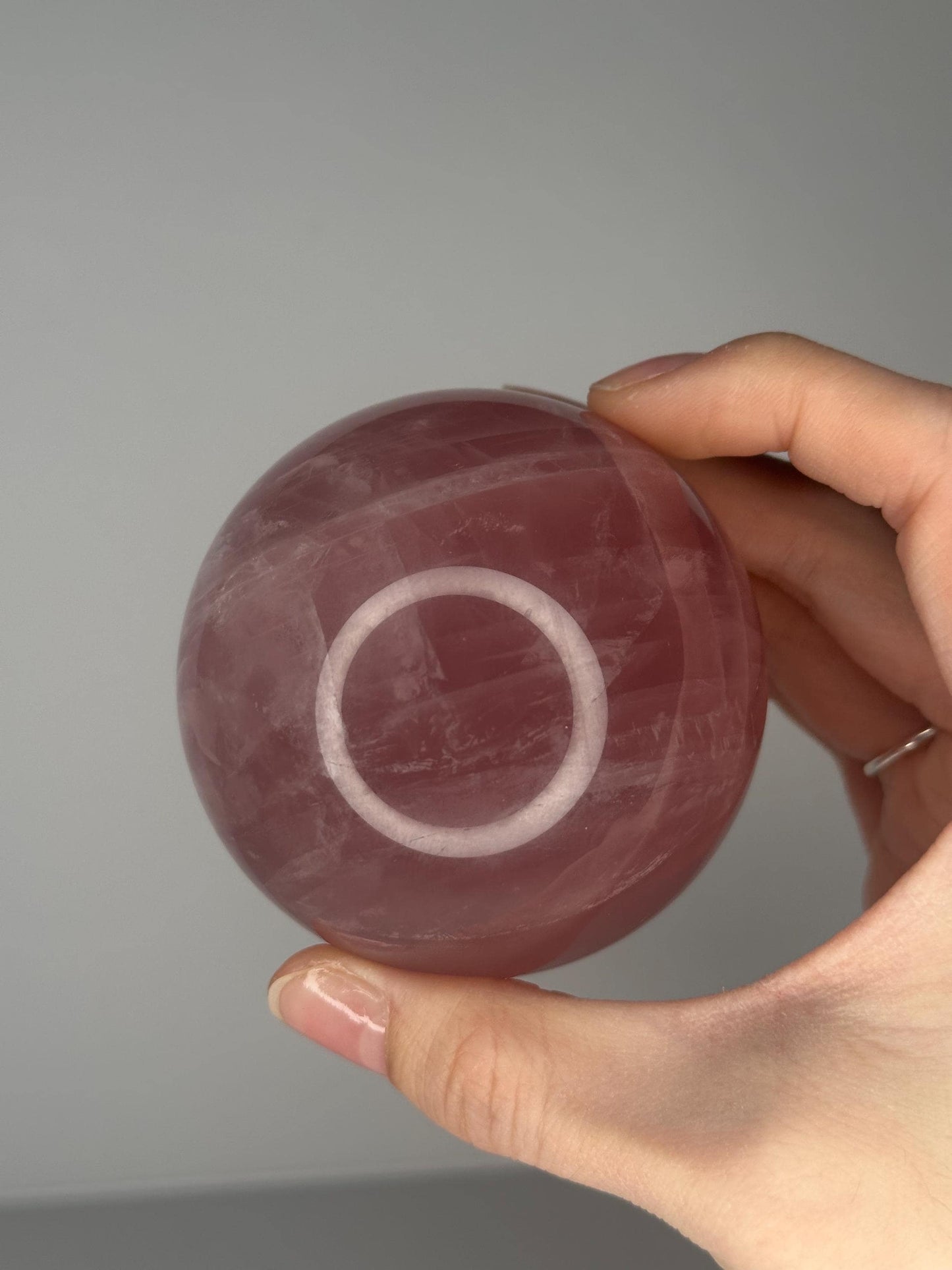 Rose Quartz Sphere – Polished Pink Crystal Orb of Love, Gentle Heart Chakra Stone, Decor, Meditation, or Gift Display