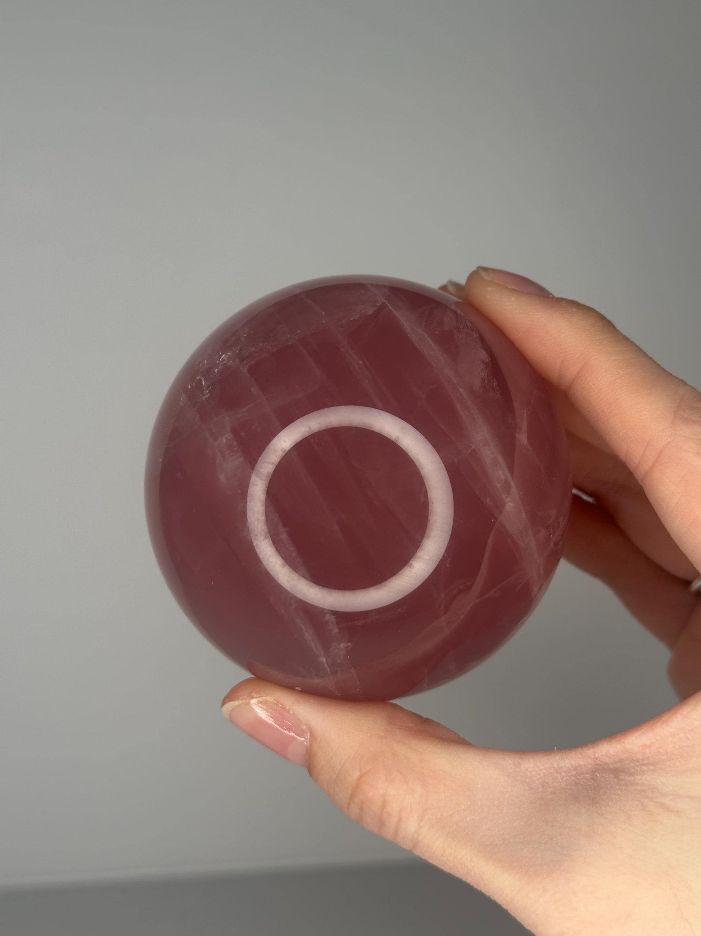 Rose Quartz Sphere – Polished Pink Crystal Orb of Love, Gentle Heart Chakra Stone, Decor, Meditation, or Gift Display