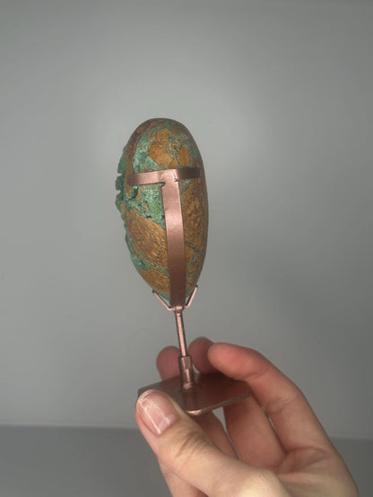 Green Smithsonite Heart on Stand | Natural Smithsonite Crystal Heart Carving | Polished Mineral Display Piece for Collectors & Decor