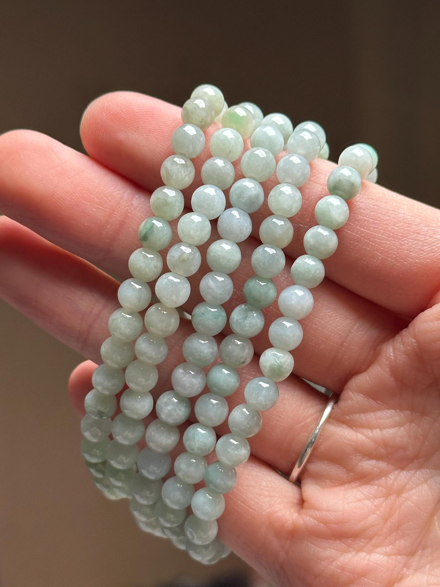 Jade Bracelet 5.5mm | Natural Jade Gemstone Beaded Bracelet | Polished Green Stone Jewelry for Everyday Wear & Crystal Collectors
