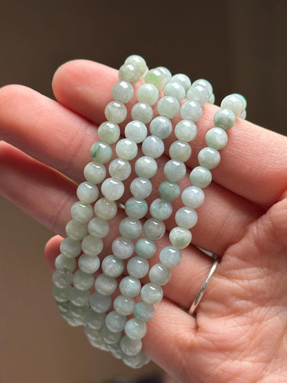 Jade Bracelet 5.5mm | Natural Jade Gemstone Beaded Bracelet | Polished Green Stone Jewelry for Everyday Wear & Crystal Collectors
