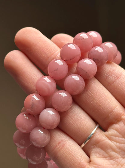 Guava Quartz Bracelet 11mm | Natural Pink Quartz Beaded Bracelet | Polished Gemstone Jewelry for Collectors & Everyday Wear