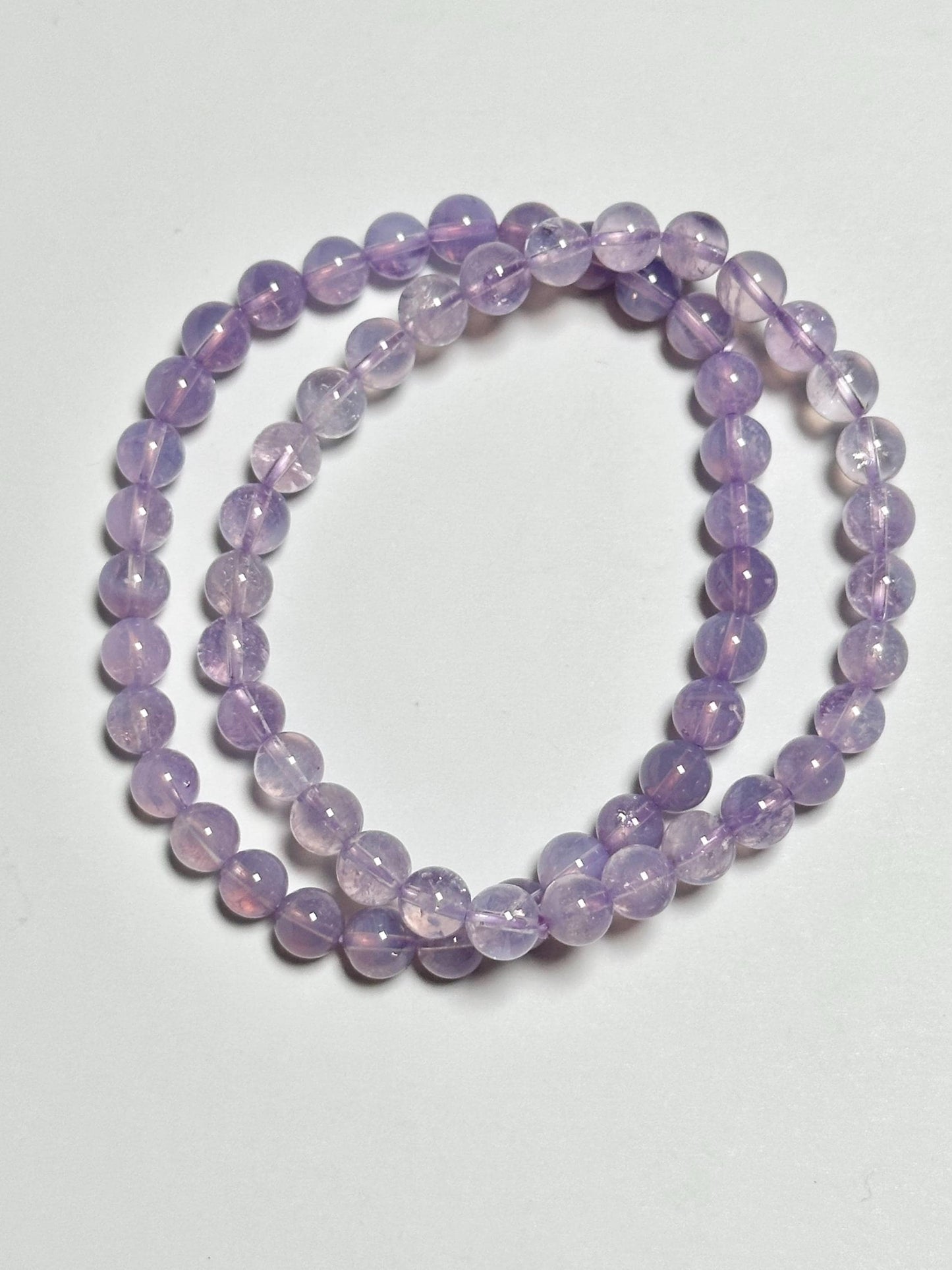 Lavender Moon Quartz Bracelet 6.5mm | Lavender Quartz Beaded Bracelet | Polished Gemstone Jewelry for Everyday Wear & Collectors