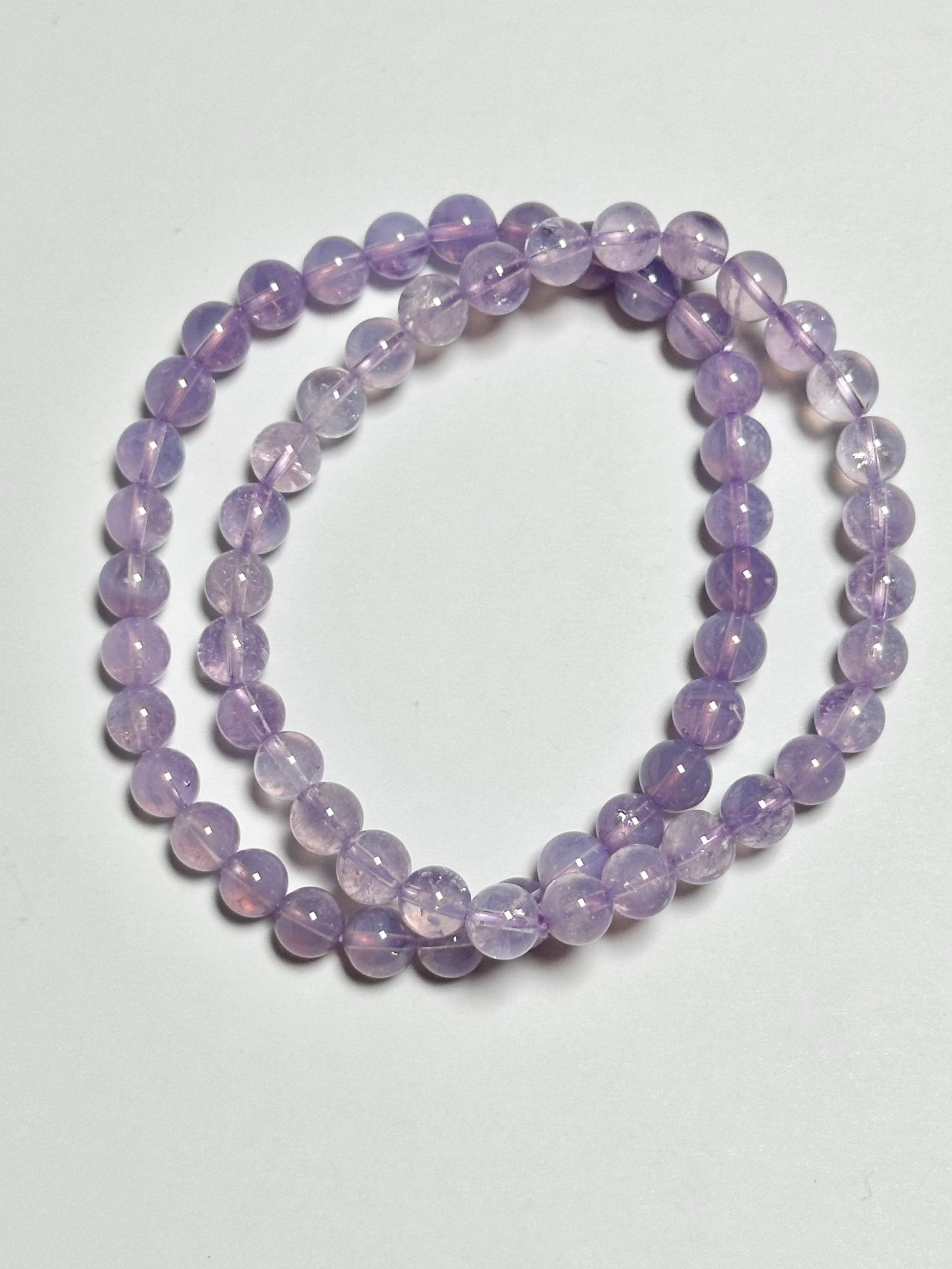 Lavender Moon Quartz Bracelet 6.5mm | Lavender Quartz Beaded Bracelet | Polished Gemstone Jewelry for Everyday Wear & Collectors