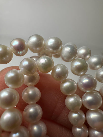 Pearl Bead Bracelet | Natural Freshwater Pearl Jewelry | Elegant Classic Gemstone Bracelet Gift for Everyday Wear & Collectors