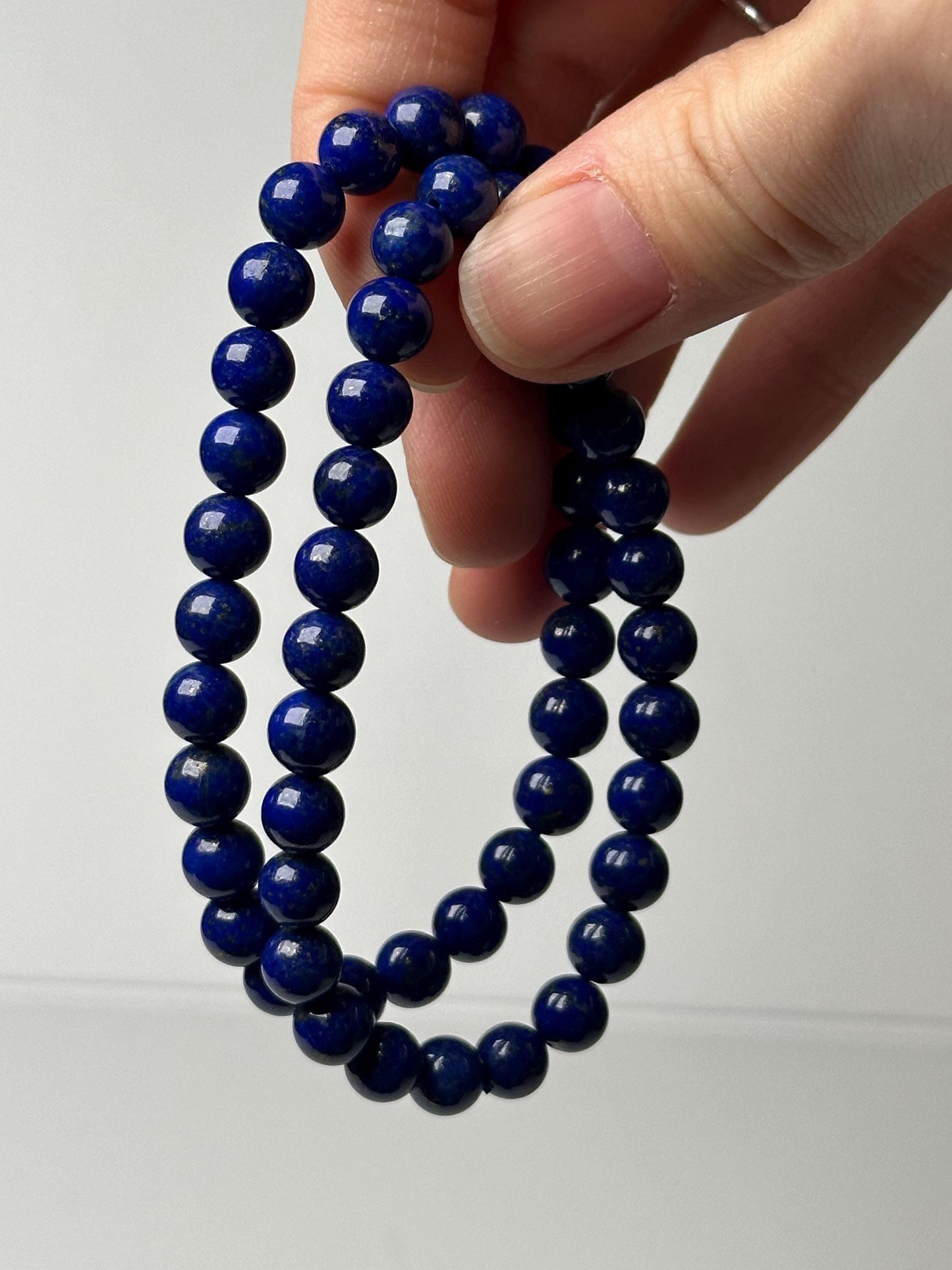 Lapis Lazuli Bead Bracelet 7mm | Natural Blue Gemstone Jewelry | Wisdom Truth Confidence Crystal Bracelet Gift for Collectors