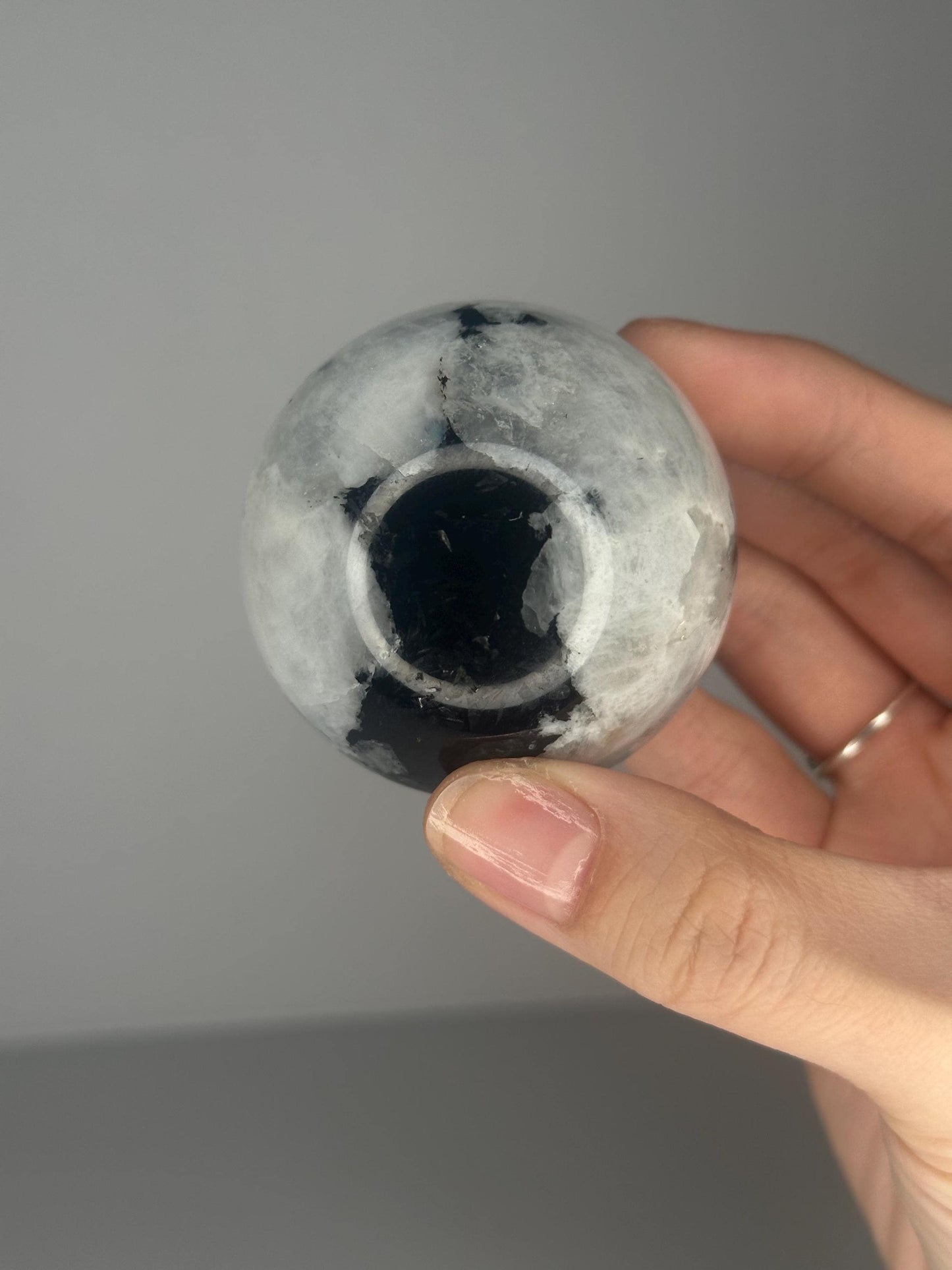 Moonstone Sphere | Natural Moonstone Crystal Ball | Flashing Feldspar Stone Orb for Home Decor Display Aesthetic Accent Piece