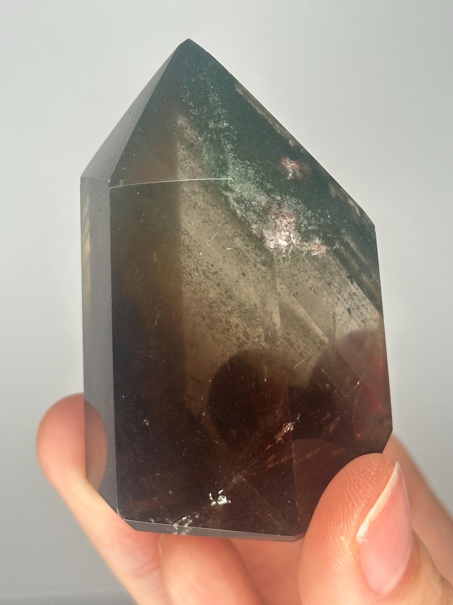 Smoky Quartz with Chlorite Phantoms | Natural Phantom Quartz Crystal | Included Smokey Quartz Specimen for Collectors & Decor