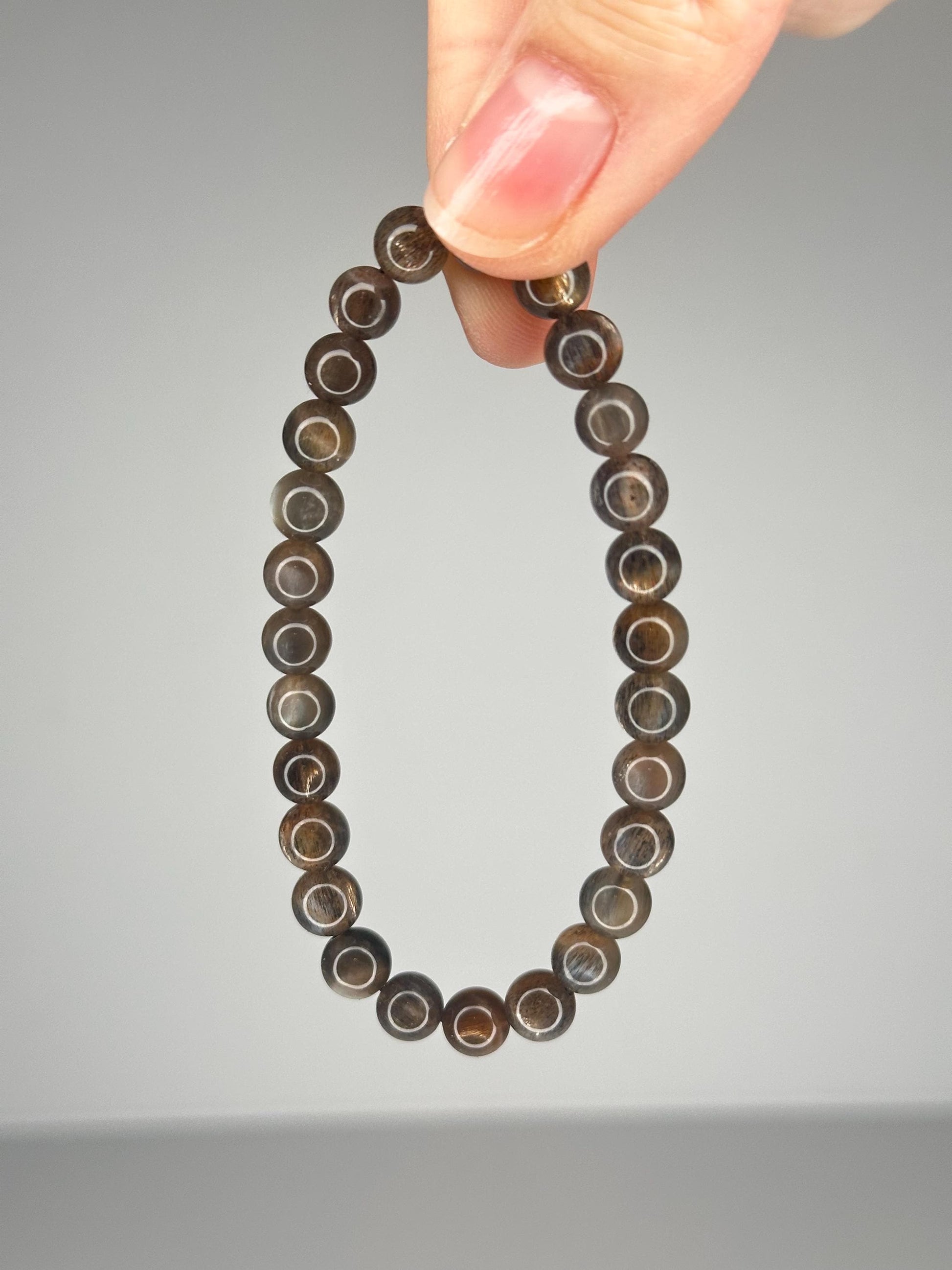 Black Sunstone Moonstone Bracelet 6.8mm | Natural Black Feldspar Beaded Bracelet | Flashy Gemstone Jewelry for Collectors & Everyday Wear