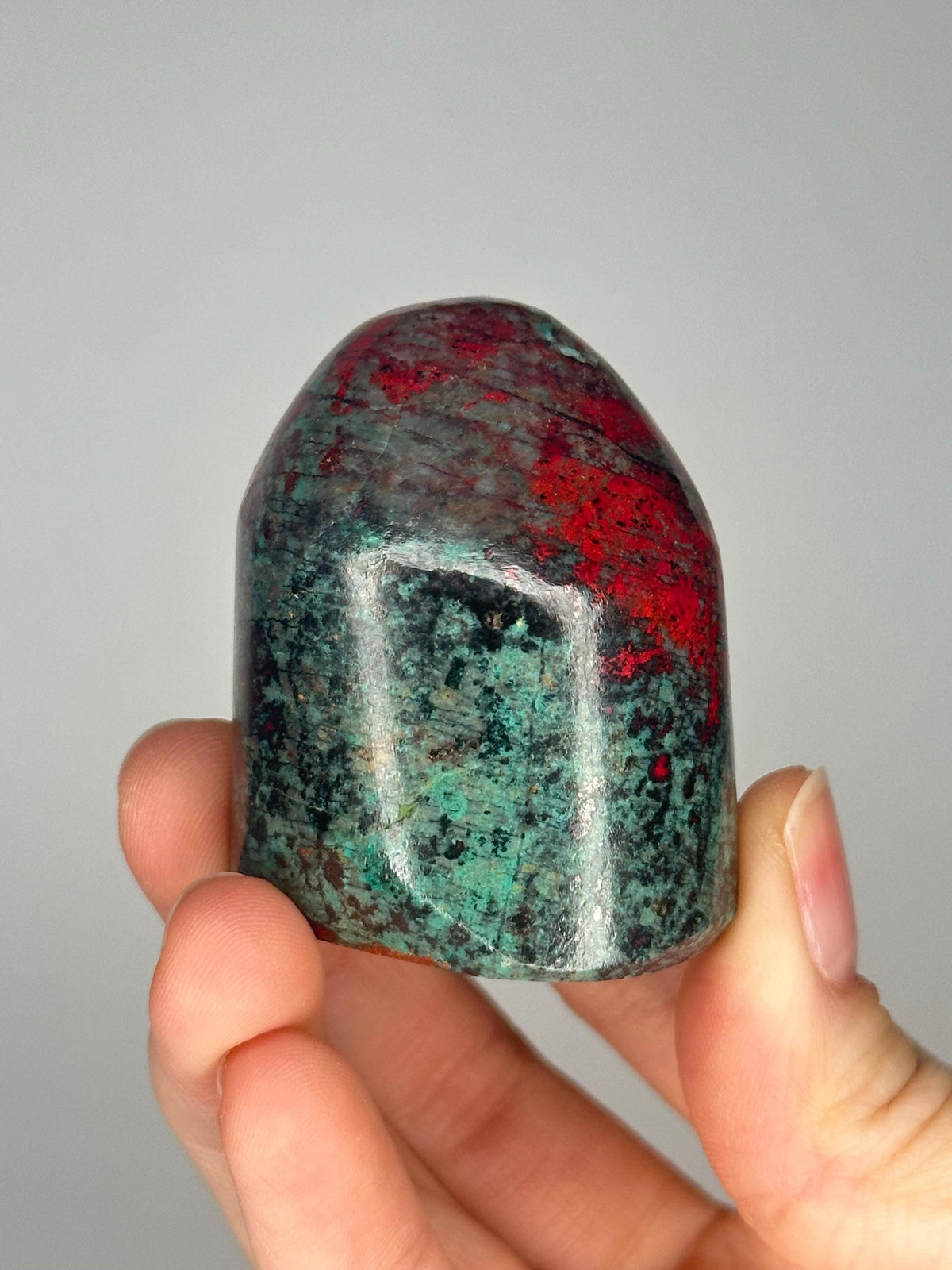 Sonoran Sunrise Freeform | Natural Chrysocolla Cuprite Crystal | Vibrant Red Green Copper Mineral Specimen for Collectors