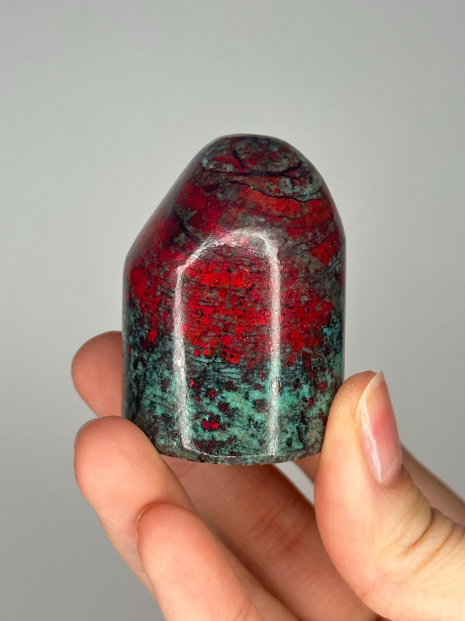 Sonoran Sunrise Freeform | Natural Chrysocolla Cuprite Crystal | Vibrant Red Green Copper Mineral Specimen for Collectors
