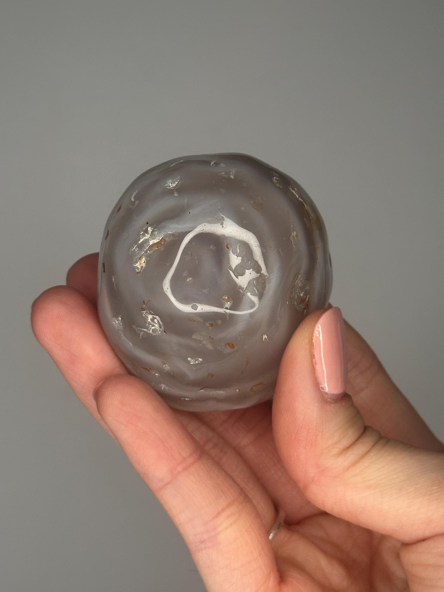 Enhydro Agate Crystal | Natural Water Bubble Agate Specimen | Unique Banded Chalcedony Mineral Gift for Collectors & Decor