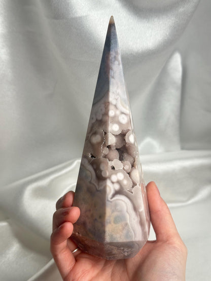 Pink Amethyst Botryoidal Druzy Tent Tower | Natural Sparkling Crystal Point | Unique Pink Quartz Decor Gift for Collectors