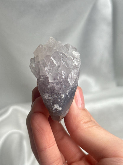 Amethyst with White Sugar Druzy | Natural Sparkling Quartz Crystal Specimen | Frosted Druzy Mineral Decor Gift for Collectors
