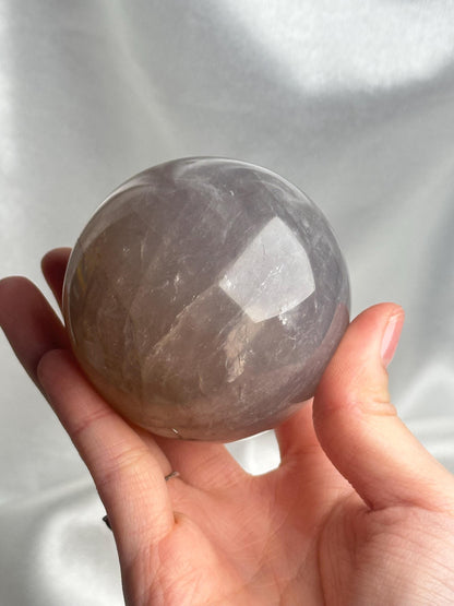 Blue Rose Quartz Sphere | Natural Quartz Crystal Orb | Smooth Stone Ball Mineral Specimen | Collector Display Decorative Accent
