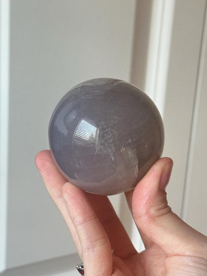 Blue Rose Quartz Sphere | Natural Quartz Crystal Orb | Smooth Stone Ball Mineral Specimen | Collector Display Decorative Accent
