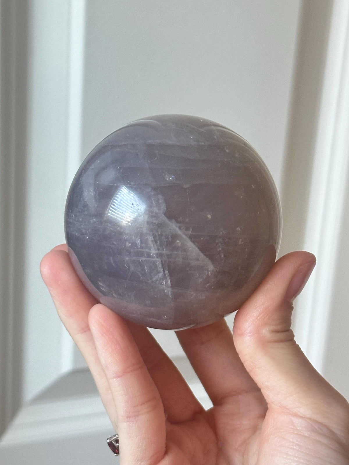 Blue Rose Quartz Sphere | Natural Quartz Crystal Orb | Smooth Stone Ball Mineral Specimen | Collector Display Decorative Accent