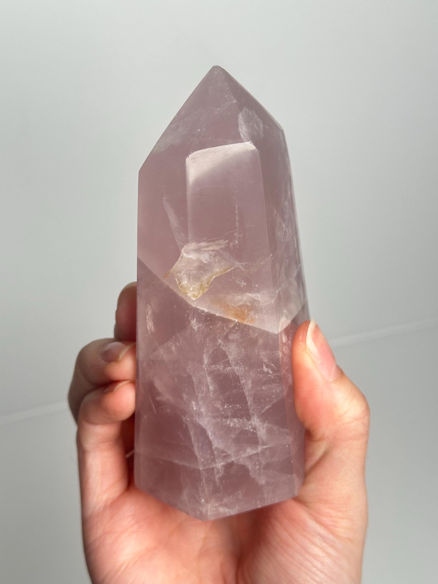Mauve Rose Quartz Tower | Natural Pink Crystal Point | Polished Standing Rose Quartz for Decor, Energy Work & Crystal Collectors