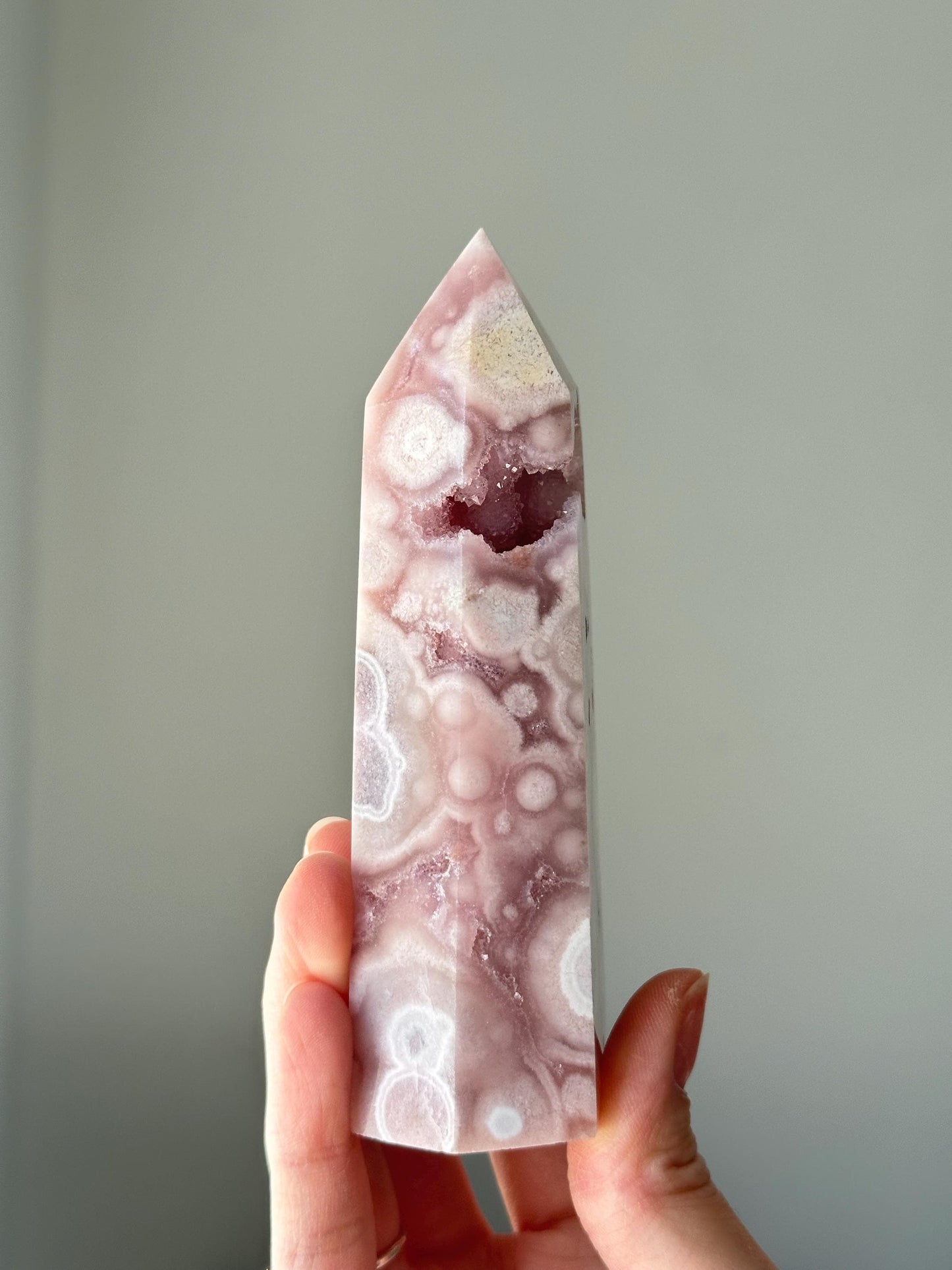 Pink Amethyst Tower | Polished Crystal Point for Love, Calm, and Heart Chakra Energy | Beautiful Display Stone or Gift