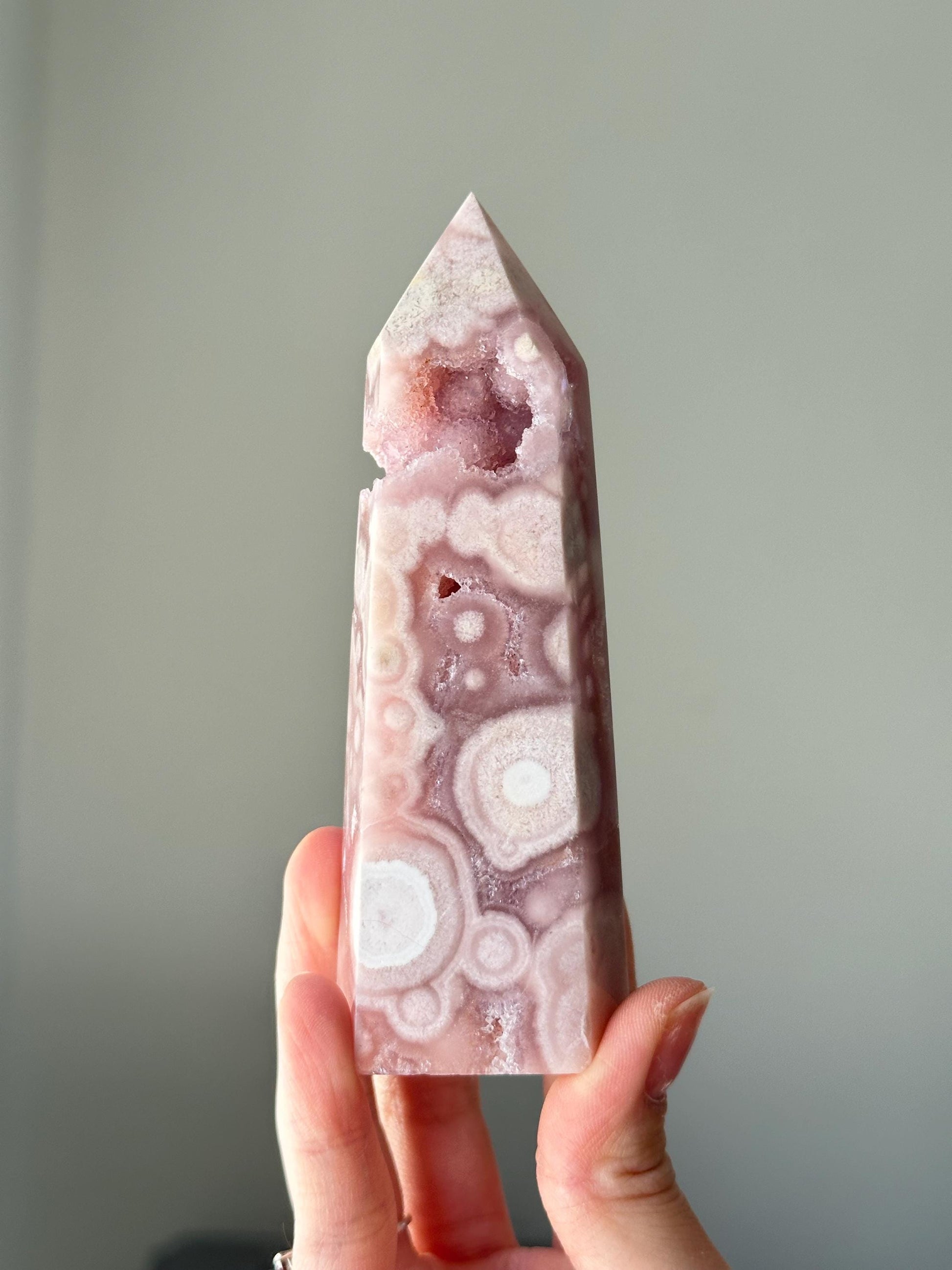Pink Amethyst Tower | Polished Crystal Point for Love, Calm, and Heart Chakra Energy | Beautiful Display Stone or Gift